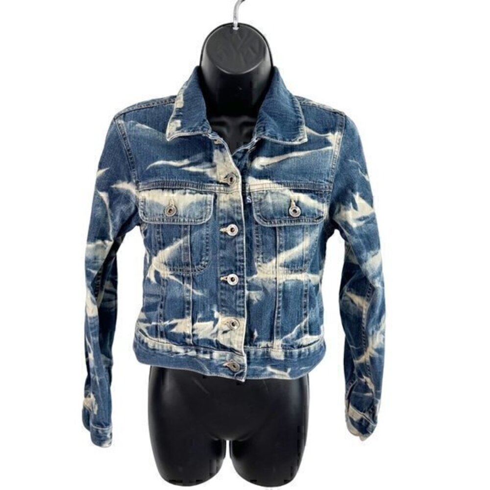 Silver Jeans Button Front Acid Wash Denim Jean Jacket Blue Size Extra‎ Small